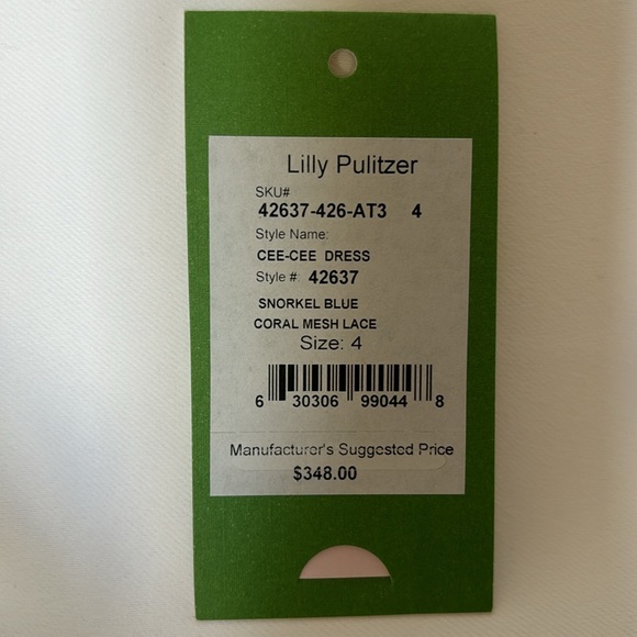Lilly Pulitzer Cee cee dress Snorkel Blue Coral Mesh Lace size 4 - Picture 4 of 4